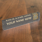 African Abstrakt Floral Batik Style Namensplakette (Seite)