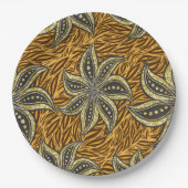 African Abstrakt Floral Batik Style Pappteller (Vorderseite)