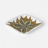 African Abstrakt Floral Batik Style Pappteller (Gewinkelt)
