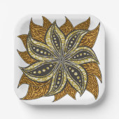 African Abstrakt Floral Batik Style Pappteller (Vorderseite)
