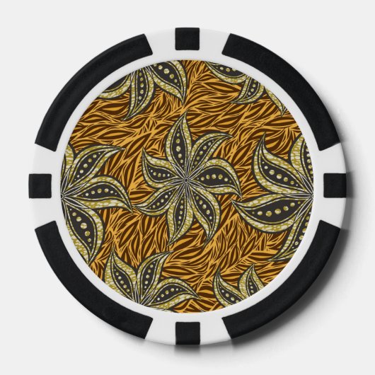 African Abstrakt Floral Batik Style Pokerchips (Vorderseite)