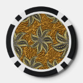 African Abstrakt Floral Batik Style Pokerchips (Rückseite)