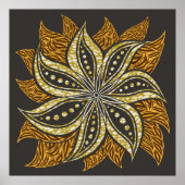 African Abstrakt Floral Batik Style Poster (Vorne)