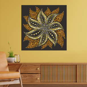 African Abstrakt Floral Batik Style Poster