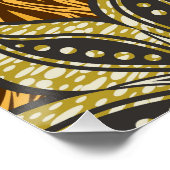 African Abstrakt Floral Batik Style Poster (Ecke)