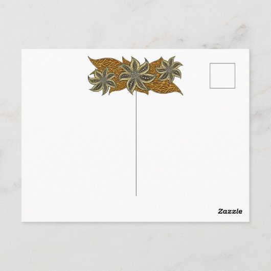 African Abstrakt Floral Batik Style Postkarte (Rückseite)