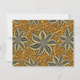 African Abstrakt Floral Batik Style Postkarte
