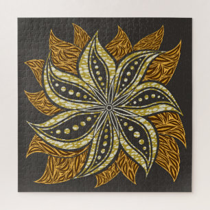African Abstrakt Floral Batik Style Puzzle
