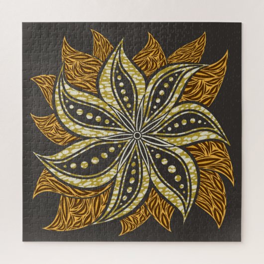 African Abstrakt Floral Batik Style Puzzle (Vertikal)
