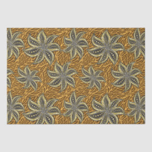 African Abstrakt Floral Batik Style Seidenpapier