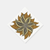 African Abstrakt Floral Batik Style Serviette (Ecke)