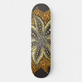 African Abstrakt Floral Batik Style Skateboard (Vorderseite)