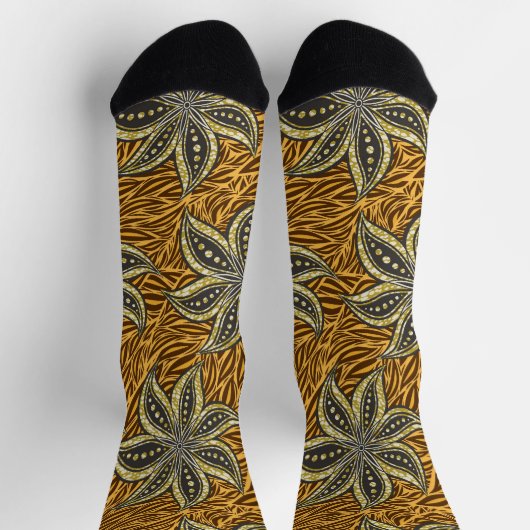 African Abstrakt Floral Batik Style Socken (Oben)