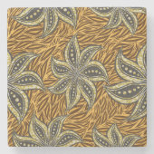 African Abstrakt Floral Batik Style Steinuntersetzer (Vorderseite)