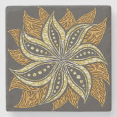 African Abstrakt Floral Batik Style Steinuntersetzer (Vorderseite)