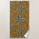 African Abstrakt Floral Batik Style Strandtuch (Vorderseite)