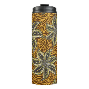African Abstrakt Floral Batik Style Thermosbecher