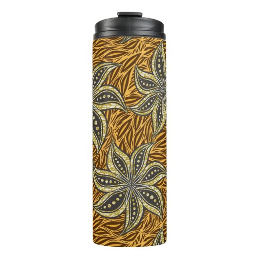 African Abstrakt Floral Batik Style Thermosbecher (Vorderseite)