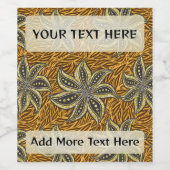 African Abstrakt Floral Batik Style Weinetikett (Einzelnes Label)