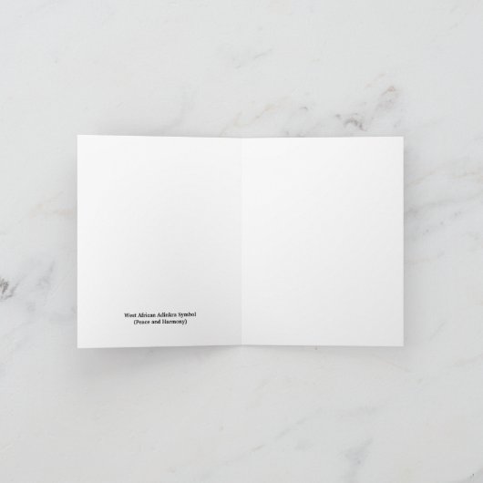 African Adinkra (Peace) Blank Note Card (Innenseite)