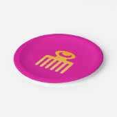 African Adinkra Symbol (Schönheit) Pappteller (Schrägansicht)