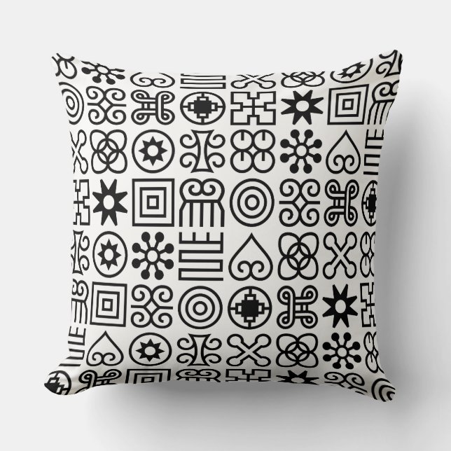 African Adinkra Symbol Throw Kissen (Vorderseite)