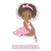 African Amecan Ballerina Girl Vinyl Sticker (Vorderseite)