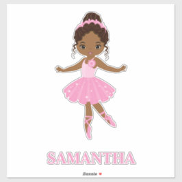 African Amecan Ballerina Girl Vinyl Sticker