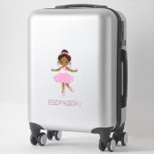 African Amecan Ballerina Girl Vinyl Sticker (Koffer)