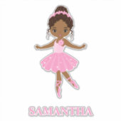 African Amecan Ballerina Girl Vinyl Sticker (Vorderseite)