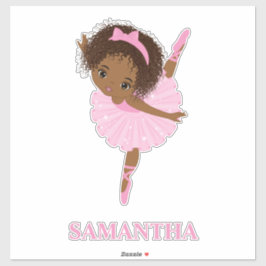 African Amecan Ballerina Girl Vinyl Sticker