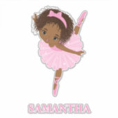African Amecan Ballerina Girl Vinyl Sticker (Vorderseite)