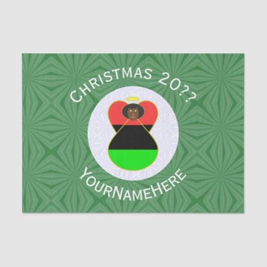 African America Flag Christmas Angel Personalisier Seidenpapier (Vorderseite)