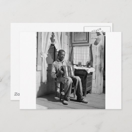 African American Accordion Player, 1941 Postkarte (Vorne/Hinten)