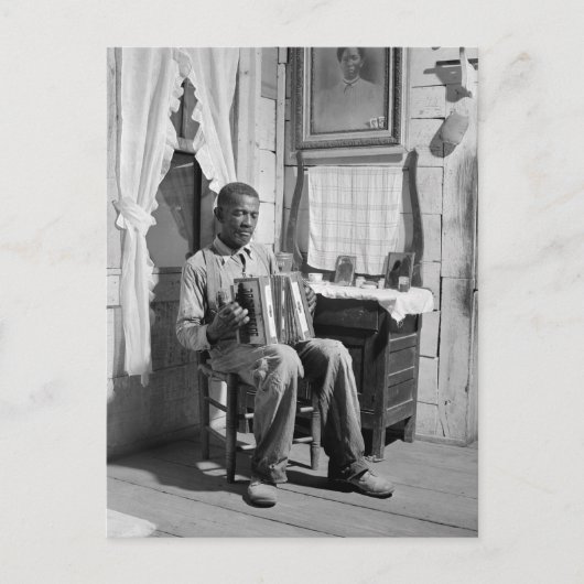 African American Accordion Player, 1941 Postkarte (Vorderseite)