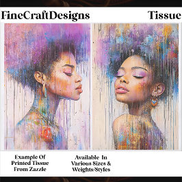 African American Afro Hair Women EX8 Decoupage Seidenpapier