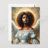African American Angel With Halo Postkarte (Vorne/Hinten)