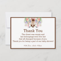 African American Baby Dusche Party Danke Karte