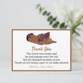 African American Baby Dusche Party Danke Karte (Stehend Vorderseite)