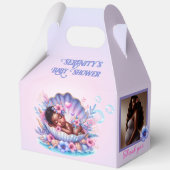 African American Baby Girl Seashell Geschenkschachtel (Rückseite)