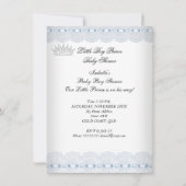 African American Baby Showdusche Blue Lace Boy Pri Einladung (Rückseite)