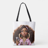 African American Baddie ,Beautiful girl Tote Tasche (Rückseite)