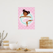 African American Ballerina - Pink Ballet Dancer Poster (Küche)