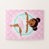 African American Ballerina - Pink Ballet Dancer Puzzle (Horizontal)