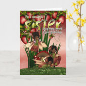 African American Birthday Card - Sister - Moonies Karte (Gelbe Blume)