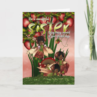 African American Birthday Card - Sister - Moonies Karte