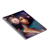 African American Black Goddess Queen Fantasy Art Notizblock (Rechte Seite)
