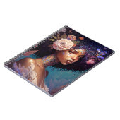 African American Black Goddess Queen Fantasy Art Notizblock (Linke Seite)