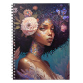 African American Black Goddess Queen Fantasy Art Notizblock (Vorderseite)