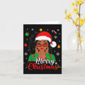 African American Black Woman Loc'd Girl Merry Chri Karte (Gelbe Blume)